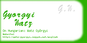gyorgyi watz business card