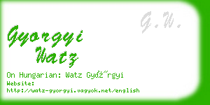 gyorgyi watz business card